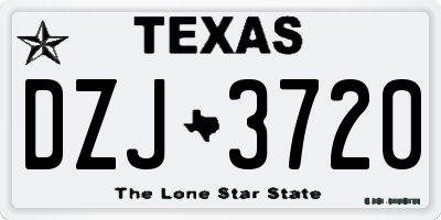 TX license plate DZJ3720