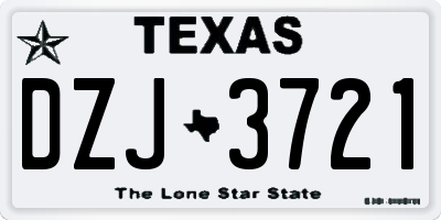 TX license plate DZJ3721