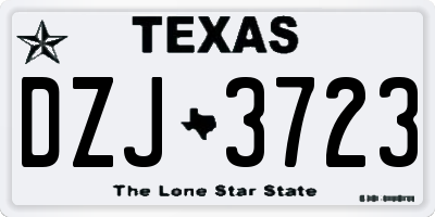 TX license plate DZJ3723