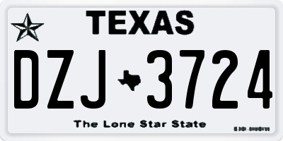 TX license plate DZJ3724