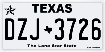 TX license plate DZJ3726