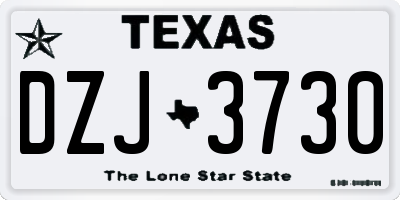 TX license plate DZJ3730