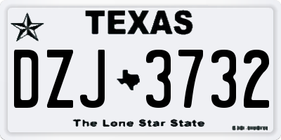 TX license plate DZJ3732