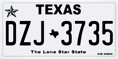 TX license plate DZJ3735