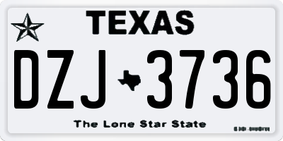 TX license plate DZJ3736
