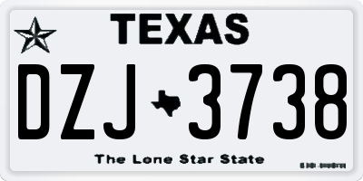 TX license plate DZJ3738