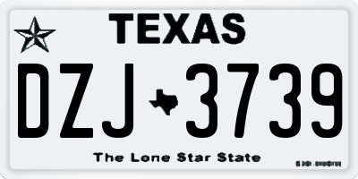 TX license plate DZJ3739