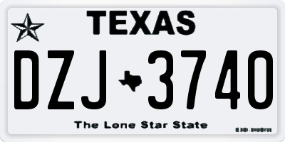 TX license plate DZJ3740