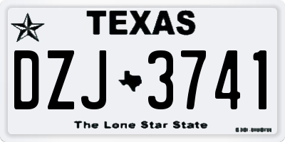 TX license plate DZJ3741