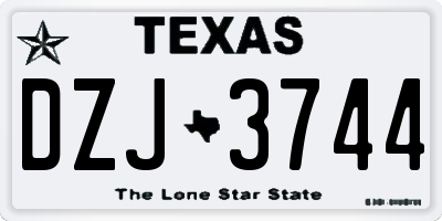 TX license plate DZJ3744