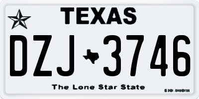 TX license plate DZJ3746