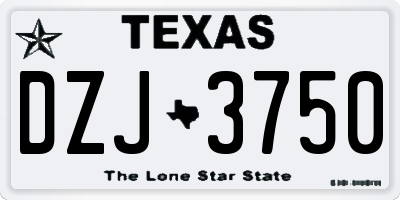 TX license plate DZJ3750