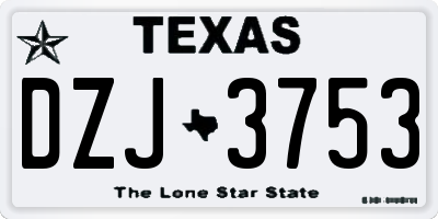 TX license plate DZJ3753