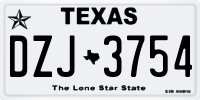 TX license plate DZJ3754