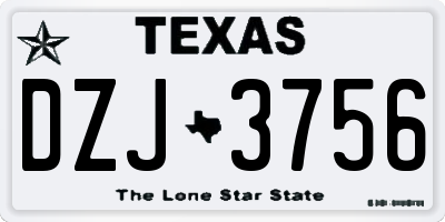TX license plate DZJ3756