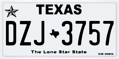 TX license plate DZJ3757