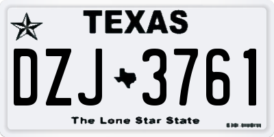 TX license plate DZJ3761