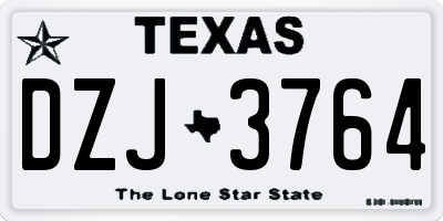 TX license plate DZJ3764