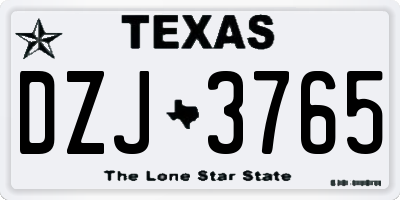 TX license plate DZJ3765