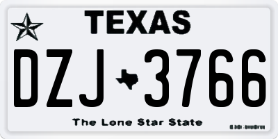 TX license plate DZJ3766