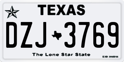 TX license plate DZJ3769