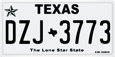 TX license plate DZJ3773