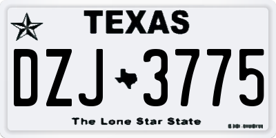 TX license plate DZJ3775