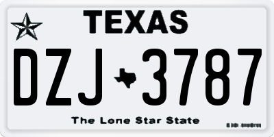 TX license plate DZJ3787