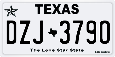 TX license plate DZJ3790