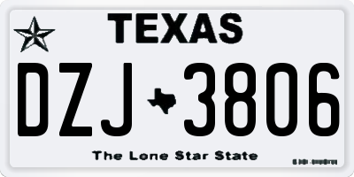 TX license plate DZJ3806