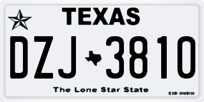 TX license plate DZJ3810