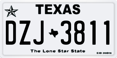 TX license plate DZJ3811