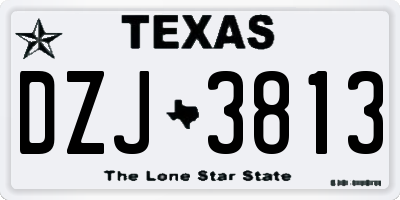 TX license plate DZJ3813