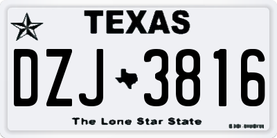 TX license plate DZJ3816