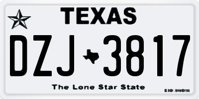 TX license plate DZJ3817