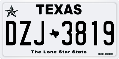 TX license plate DZJ3819