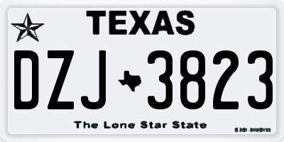 TX license plate DZJ3823