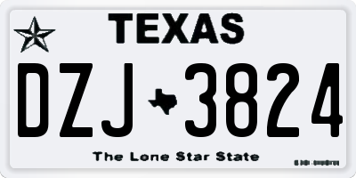 TX license plate DZJ3824