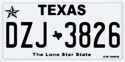 TX license plate DZJ3826
