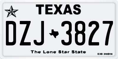 TX license plate DZJ3827