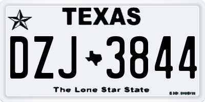 TX license plate DZJ3844