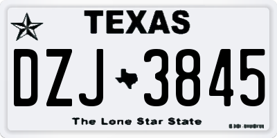 TX license plate DZJ3845