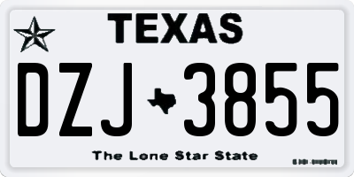 TX license plate DZJ3855