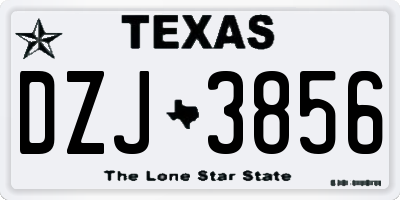 TX license plate DZJ3856