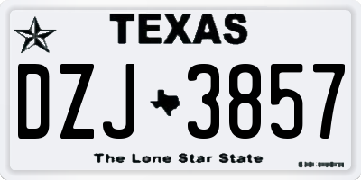 TX license plate DZJ3857
