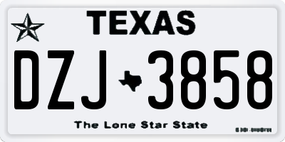 TX license plate DZJ3858