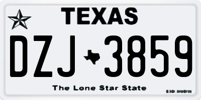 TX license plate DZJ3859