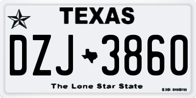 TX license plate DZJ3860