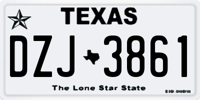 TX license plate DZJ3861