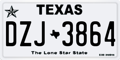 TX license plate DZJ3864